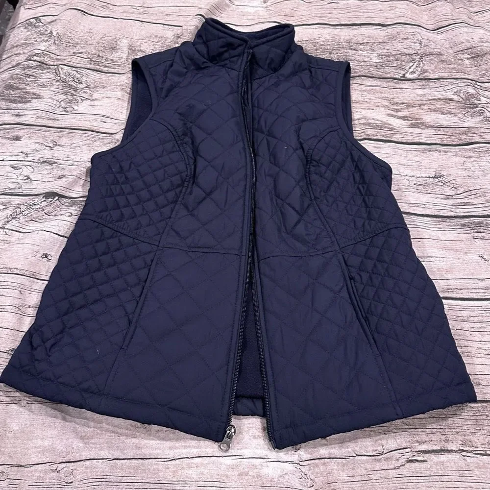 Croft & Barrow Fleece Lined Full Zip Vest in Navy Size Small